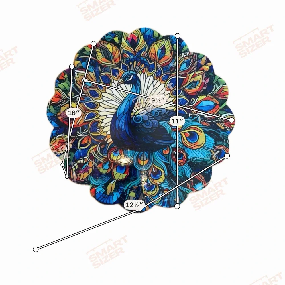 Multicolor Peacock Metal Wind spinner Yard Art 12